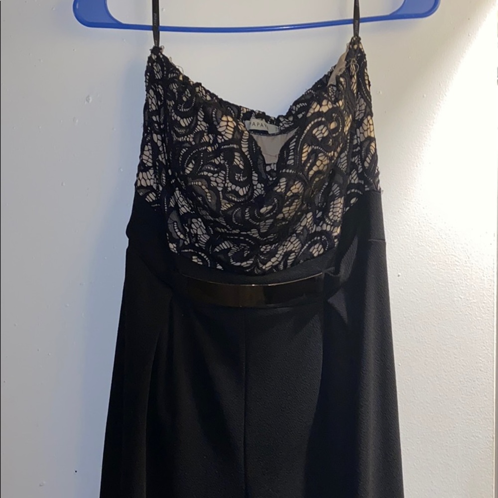 Black & gold halter top romper